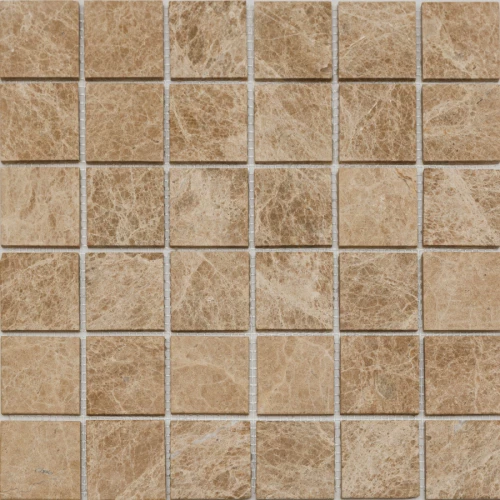 Мозаика Pixel mosaic Мрамор Light Imperador Deep Brushed чип 48х48 матовая коричневая PIX 350 30,5х30,5 см