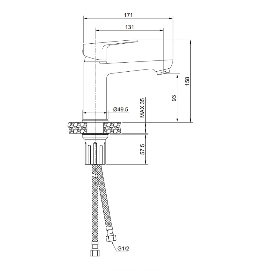 Смеситель для раковины Olive`s Tieso хром 26100TS