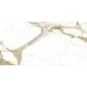 Керамогранит ALMA Ceramica Calacatta Oro лаппатированный белый 7,5 мм GFA114CLR04L 114х57 см