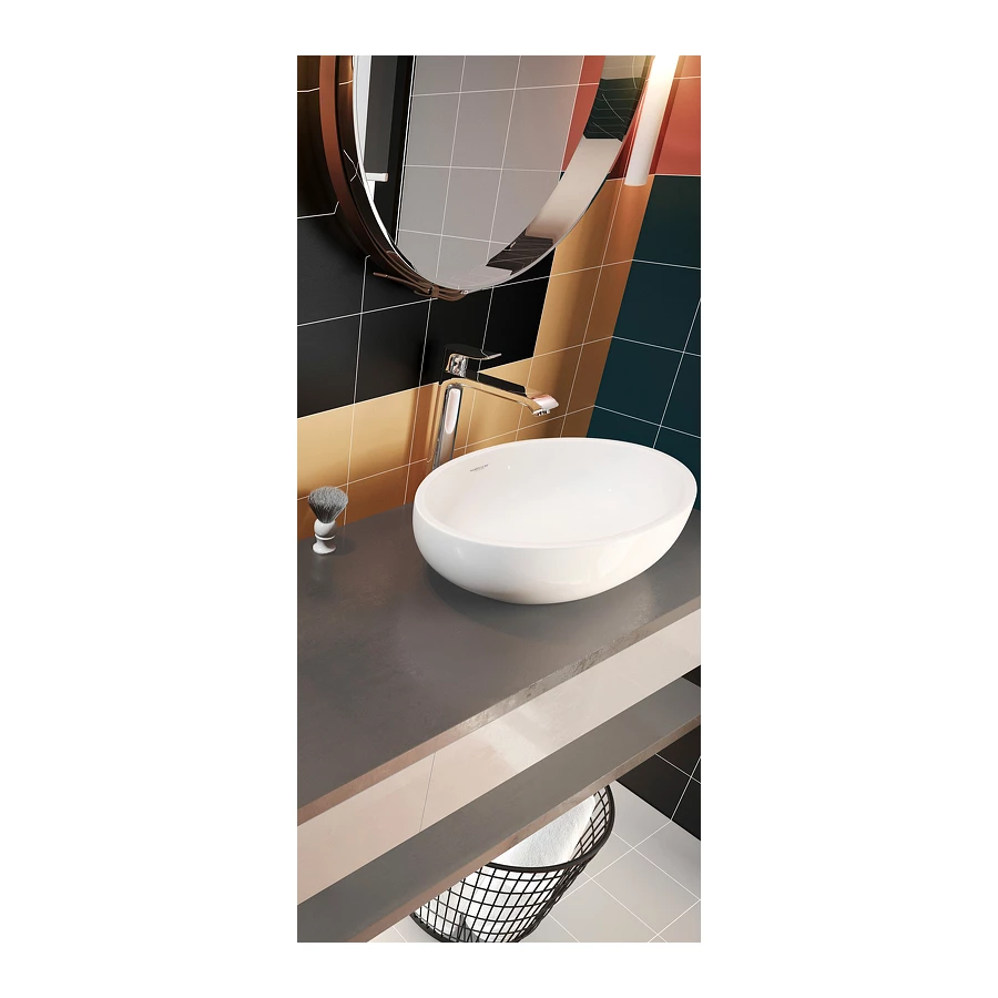 Раковина накладная Sanita Luxe Ringo Cut RNGSLWB01C