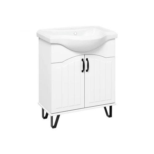 Тумба под раковину Runo Марсель 65 белая под умывальник Классик 65 00-00001200