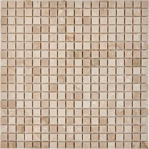 Мозаика Pixel mosaic Мрамор Cream marfil чип 15x15 мм сетка Полированная Pix 231 30,5х30,5 см