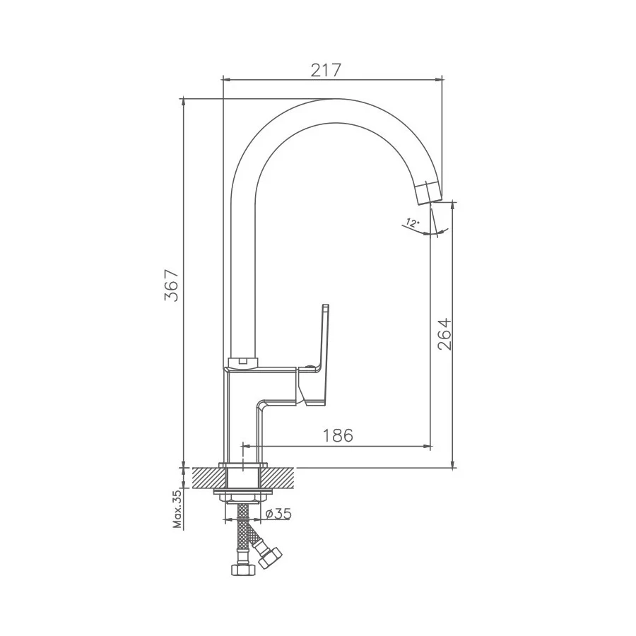 Смеситель для кухни Haiba HB70176