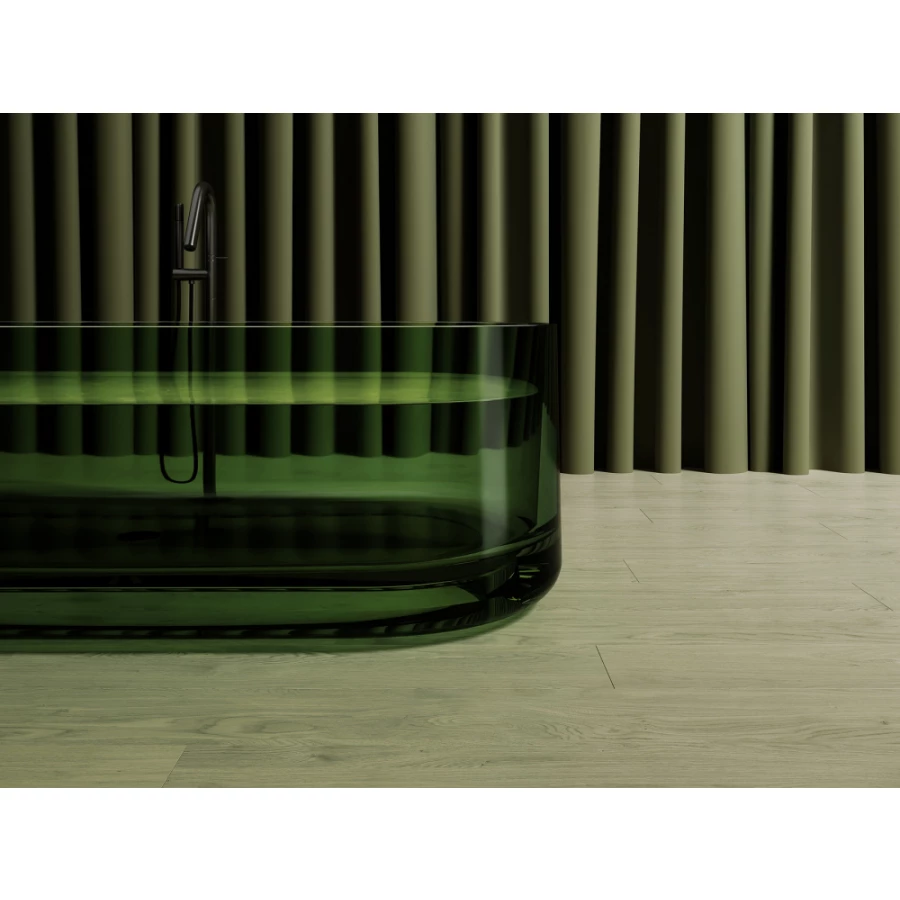 Прозрачная ванна Abber Kristall зеленая AT9708Emerald 170х75 см