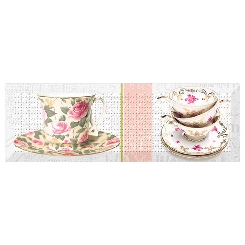 Декор Absolut Keramika Monocolor 10x30 Decor Tea Flowers 02 KL AK1013 30х10 см