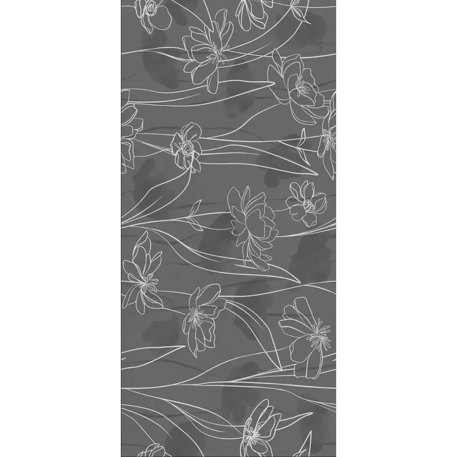 Керамогранит Meissen Keramik Floresta цветы ректификат матовый серый 17648 120х60 см