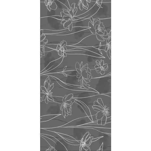 Керамогранит Meissen Keramik Floresta цветы ректификат матовый серый 17648 120х60 см