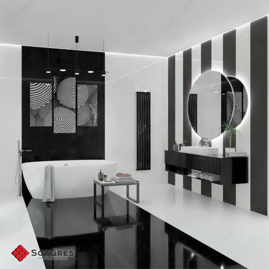 Керамогранит SotGres Black глянцевый 08A-058 60х60 см