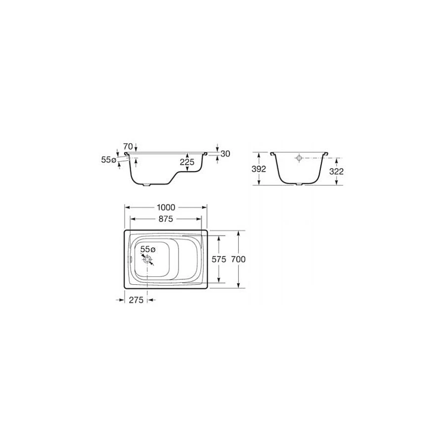 Ванна стальная Roca Contesa Banaseo 7.2131.0.000.1 100х70 см