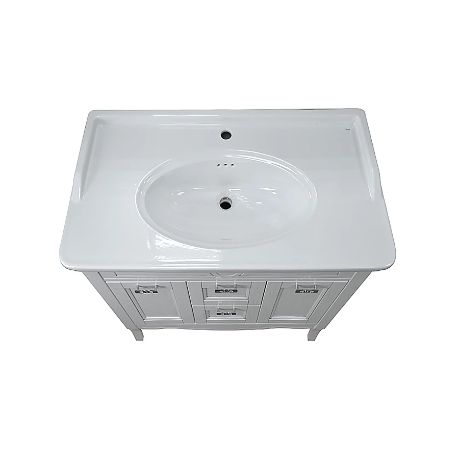 Комплект тумба Azario Carolina 100-4 патина серебро с раковиной Artdeco 100 kale CS00069426 100x88x50 см