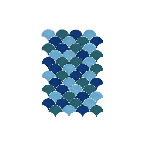 Модульное панно Kerama Marazzi Fishscale Капри глянцевое голубое 045866 28х27 см