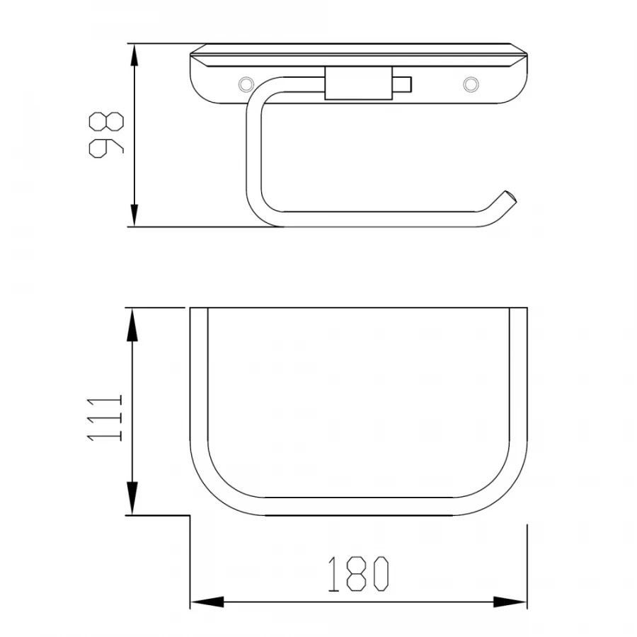 Бумагодержатель с полкой для телефона Abber Nord черный матовый AA1530B