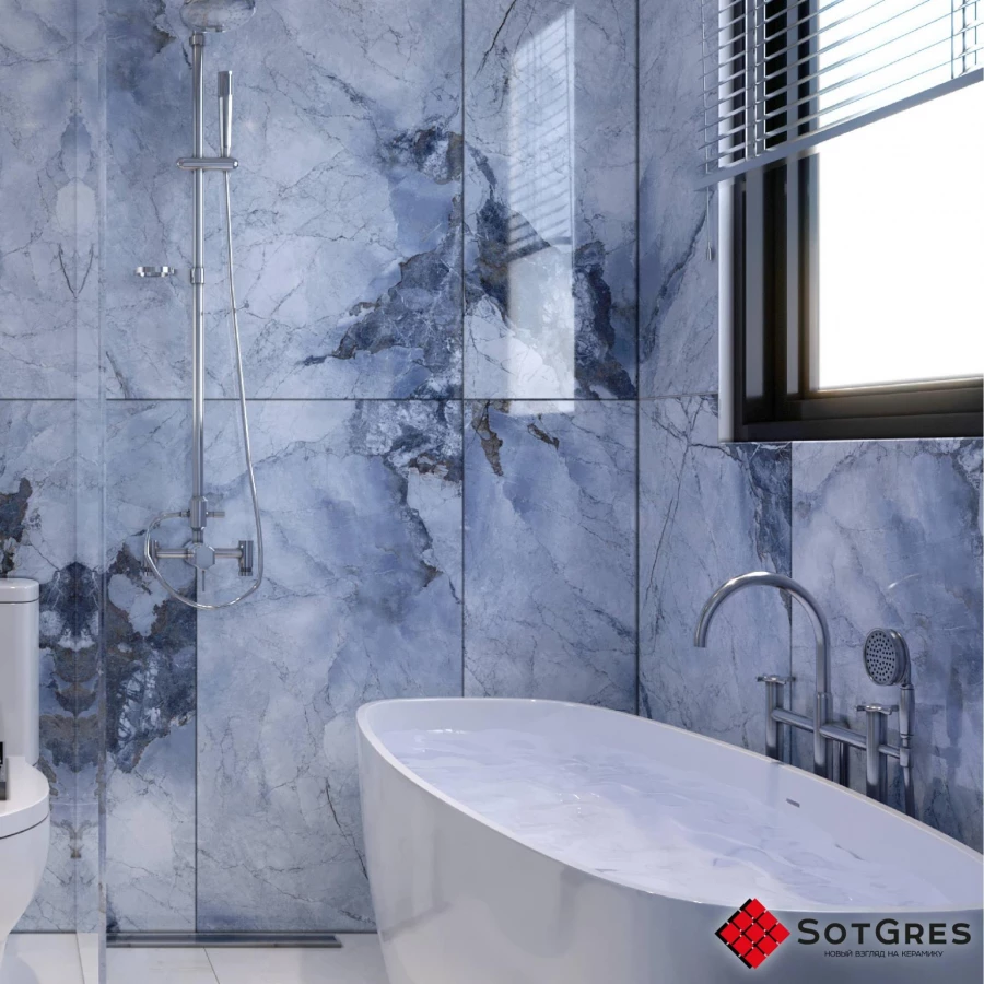 Керамогранит SotGres Summer Blue глянцевый 05B-037 120х60 см