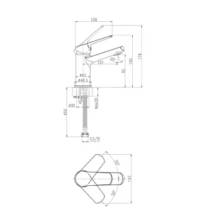 Смеситель для раковины Cersanit Flavis однорычажный 63034