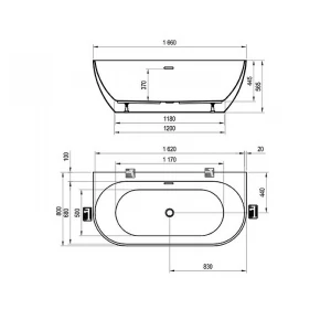 Ванна Ravak Freedom W XC00100024 166x80 см