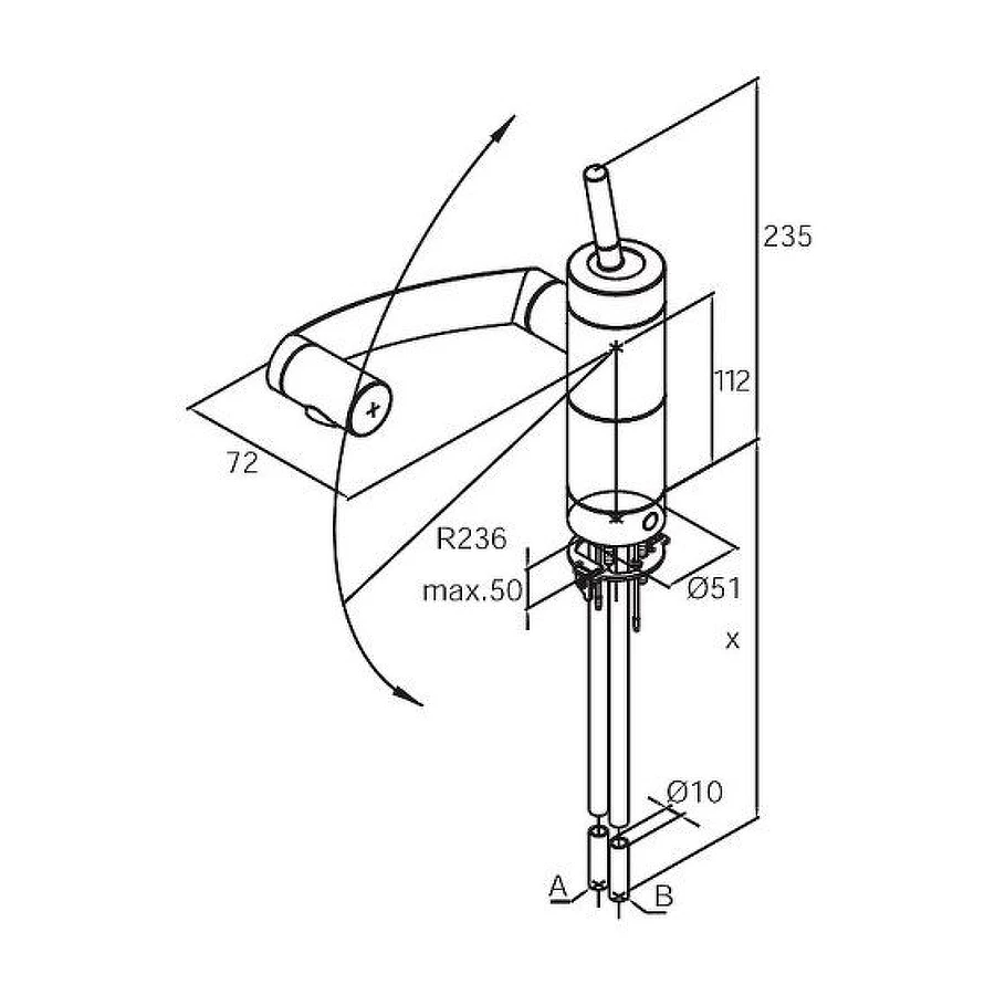 Смеситель для кухни Damixa Arc с поворотным изливом 290007464