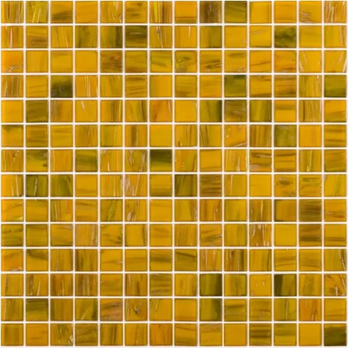 Стеклянная мозаика Rose Mosaic Gold Star сетка 1x1 глянцевая желтая GB92(5)-1*1 31,8х31,8 см