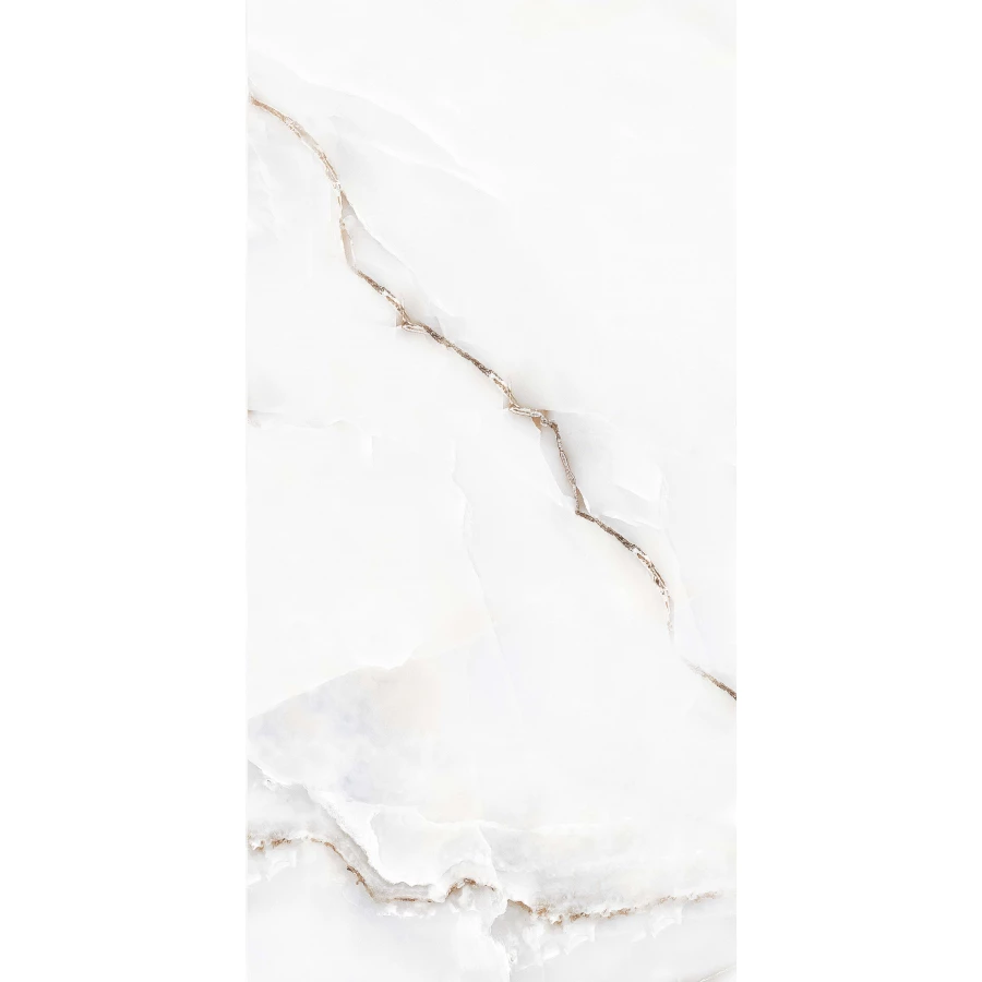 Керамогранит lamore Ceramic Gloss 60х120 Onyx Bianco глянцевый белый 60/120-045 120х60 см