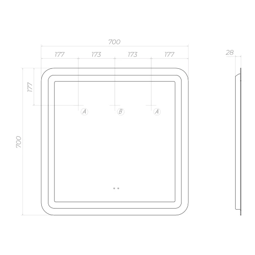 Зеркало Vigo Jess Classic 700 240 70x70 см