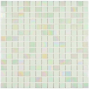 Мозаика Bonaparte Стеклянная мозаика Dana 20х20 глянцевая бело-зеленая 32,7х32,7 см