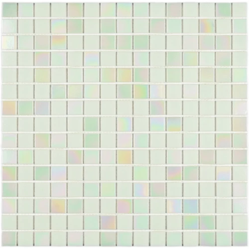 Мозаика Bonaparte Стеклянная мозаика Dana 20х20 глянцевая бело-зеленая 32,7х32,7 см