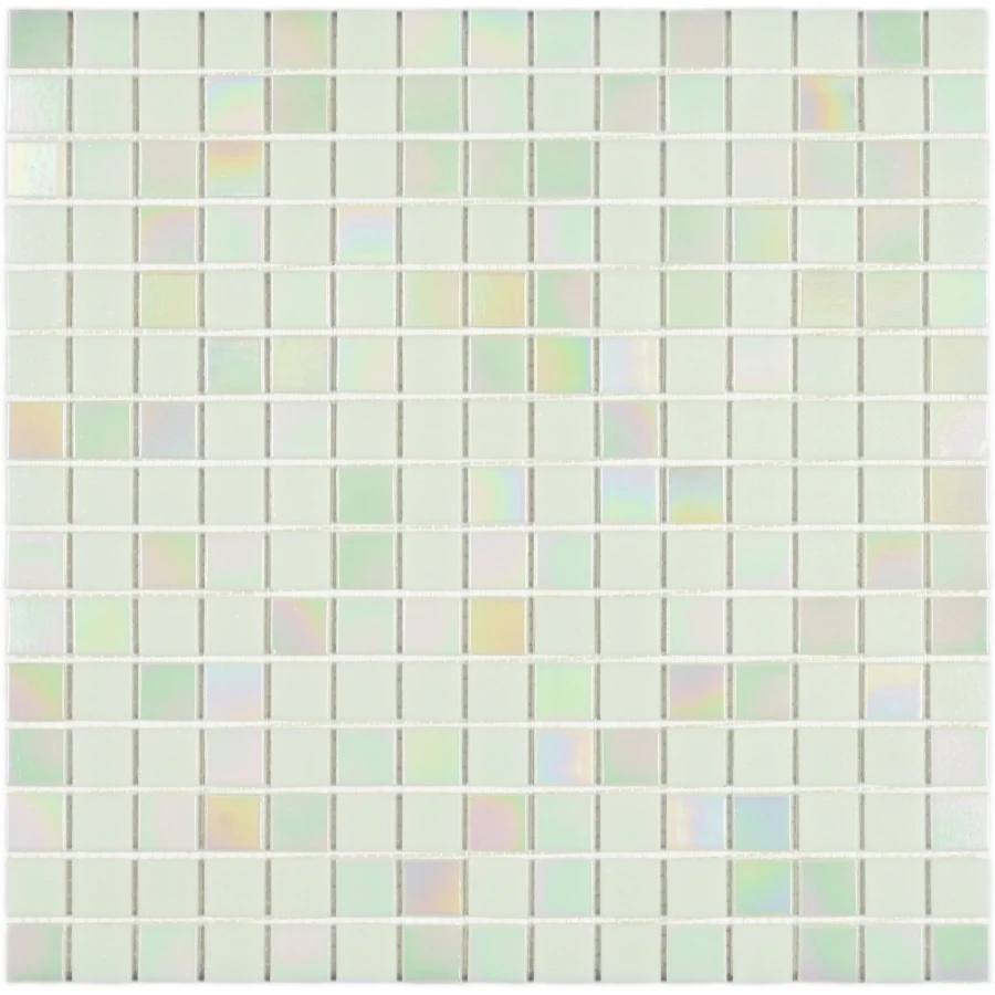 Мозаика Bonaparte Стеклянная мозаика Dana 20х20 глянцевая бело-зеленая 32,7х32,7 см