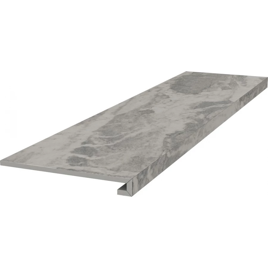 Ступень клееная из керамогранита Kerama Marazzi Альбино матовая серая DL503120R/GCF 119,5х33 см