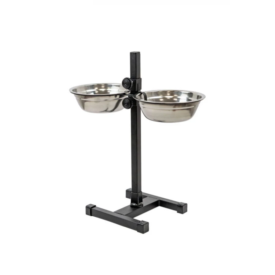 Подставка с мисками для домашних животных Homepet металлическая регулируемая 4619822 D 24 см 2х2 л до 50 см