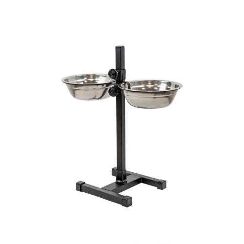 Подставка с мисками для домашних животных Homepet металлическая регулируемая 4619822 D 24 см 2х2 л до 50 см