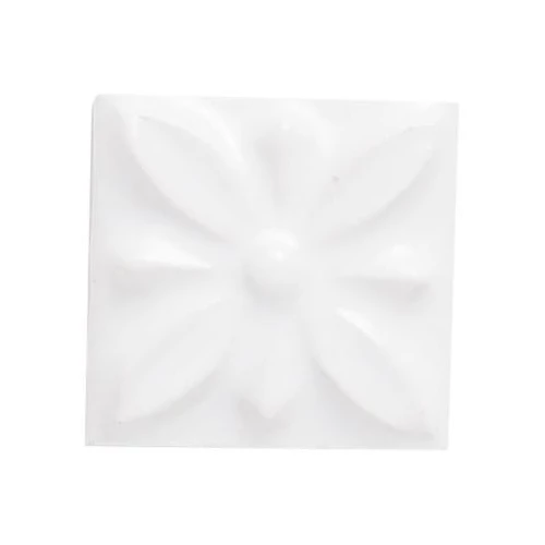 Плитка керамическая Adex Студио Релиеве Флор Сноw Cап / Studio Relieve Flor № 1 Snow Cap глянцевая белая ADST4053 3х3 см