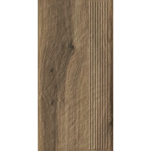 Ступень Paradyz Carrizo Wood Stopnica Prosta Struktura Mat B1a матовая коричневая 60х30 см