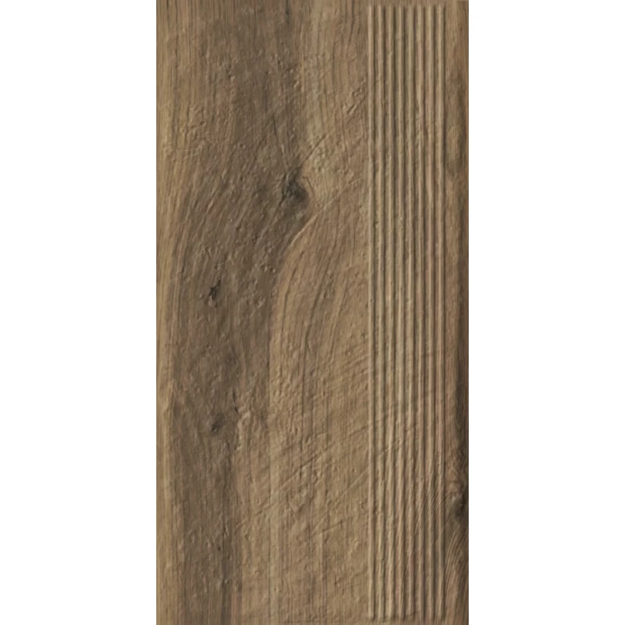 Ступень Paradyz Carrizo Wood Stopnica Prosta Struktura Mat B1a матовая коричневая 60х30 см