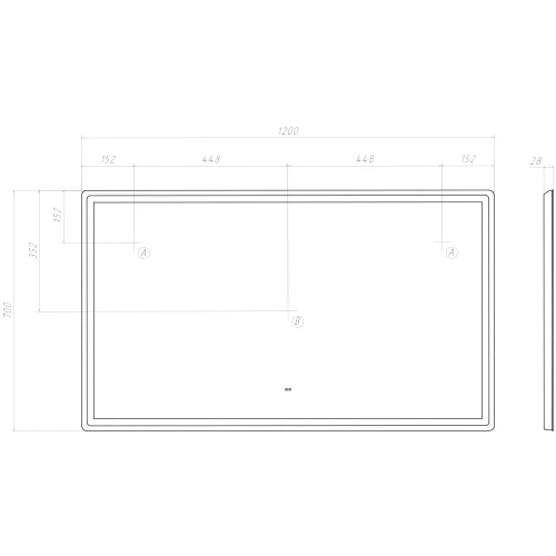 Зеркало Vigo Geometry Comfort 1200 066 120x70 см