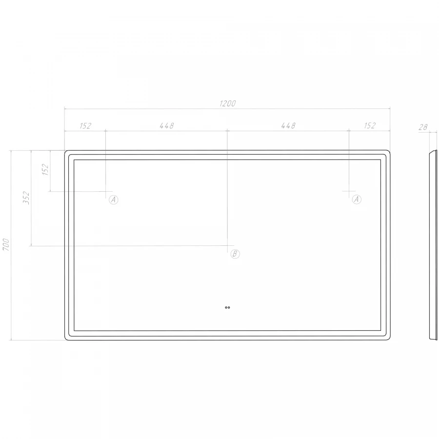 Зеркало Vigo Geometry Comfort 1200 066 120x70 см