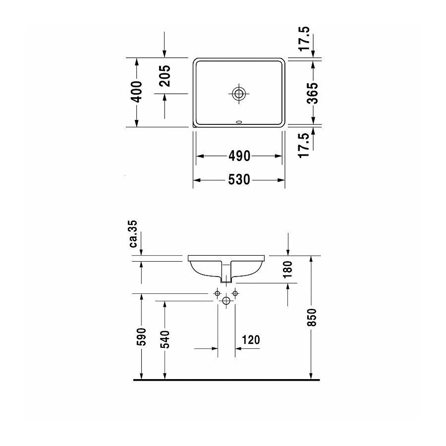 Раковина встраиваемая Duravit Stark 3 0305490000 53x40 см
