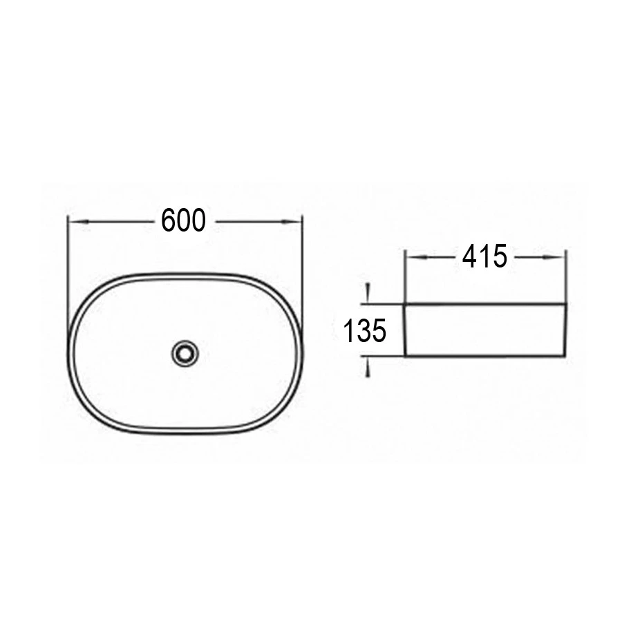 Раковина Azario накладная матовая тёмно-серая AZ-2196MDH 60х41.5х13.5 см
