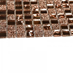 Мозаика Bonaparte Стеклянная мозаика Mirror Bronze 15х15 зеркальная глянцевая бронзовая 30х30 см