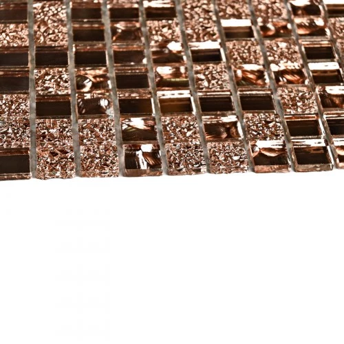 Мозаика Bonaparte Стеклянная мозаика Mirror Bronze 15х15 зеркальная глянцевая бронзовая 30х30 см