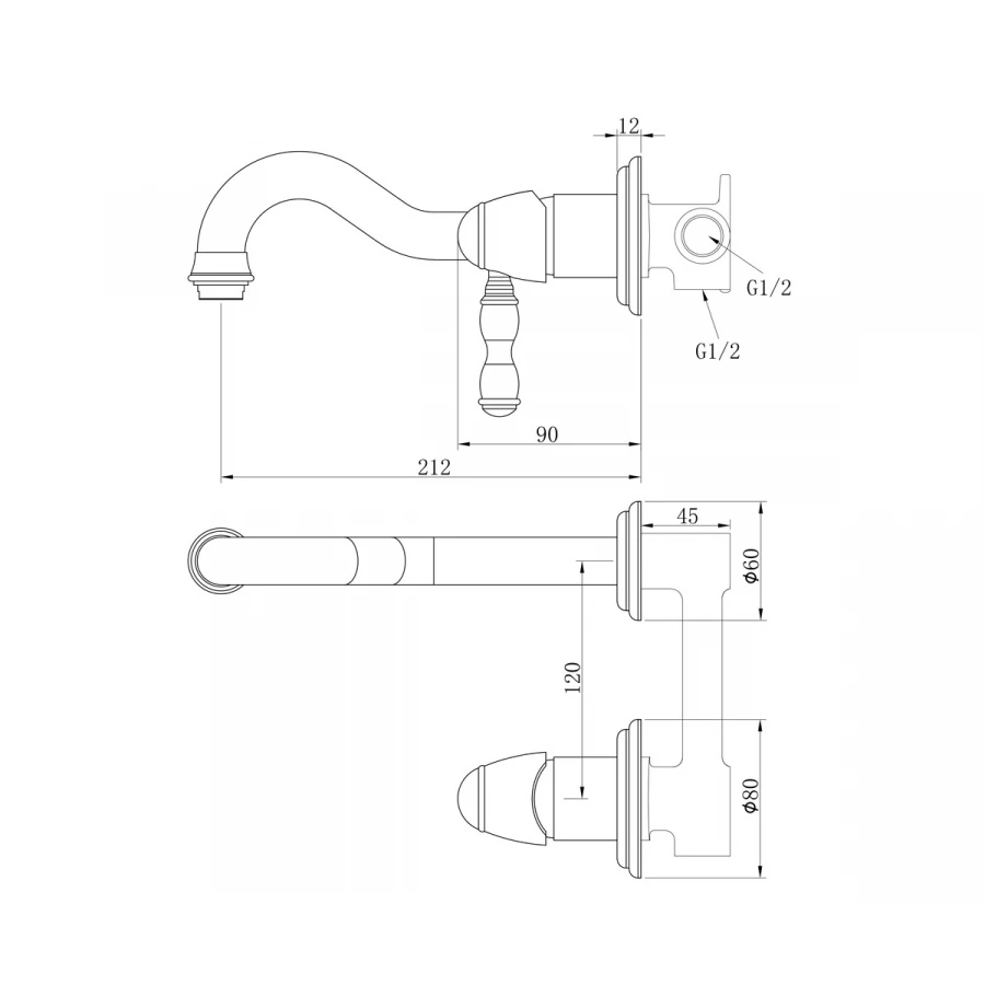 Смеситель для раковин Bronze de Luxe Tiffany 1920BR бронза