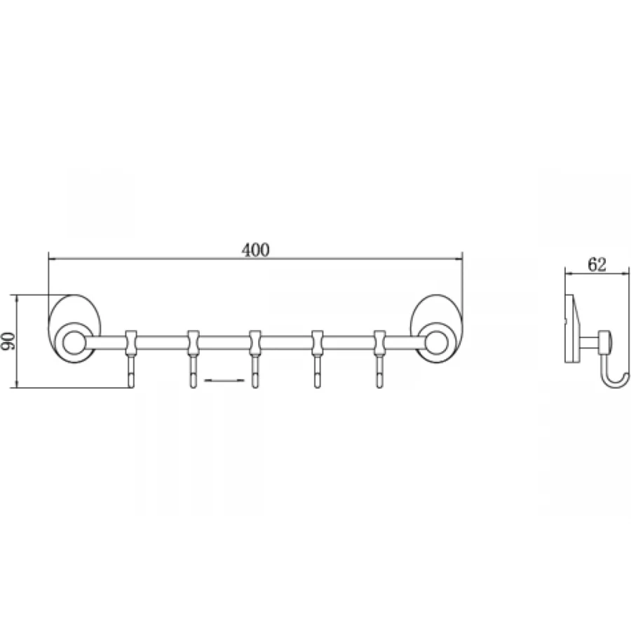 Вешалка Fashun Хром A1615-5