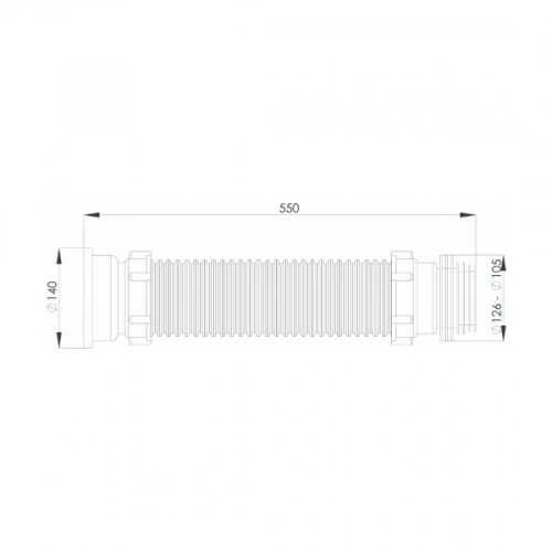 Гофра для унитаза Bettoserb серый 140501