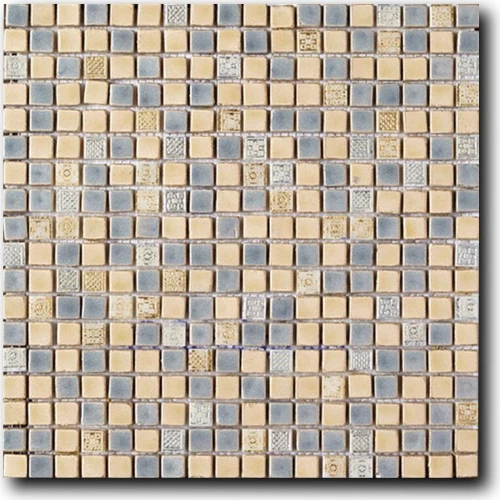 Мозаика из натурального камня Art&Natura Equilibrio сетка 15x15 глянцевая бежевая 009A-plus 30х30 см