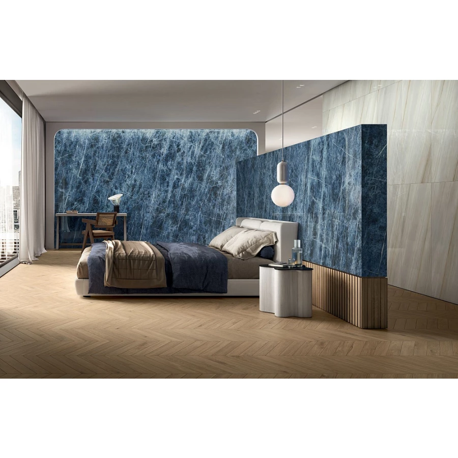 Керамогранит Caesar Anima Wonder Starlit Lucidato синий AHBE 120х60 см