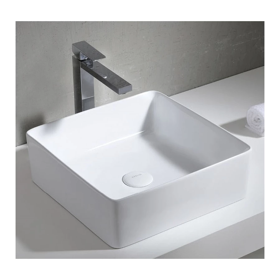 Раковина Azario накладная белая AZ41120 39х39х13 см