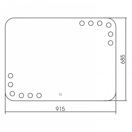 Зеркало Azario Эмбер c подсветкой и диммером сенсорный выключатель 12 ламп в комплекте LED-00002506 91.5х68.5 см
