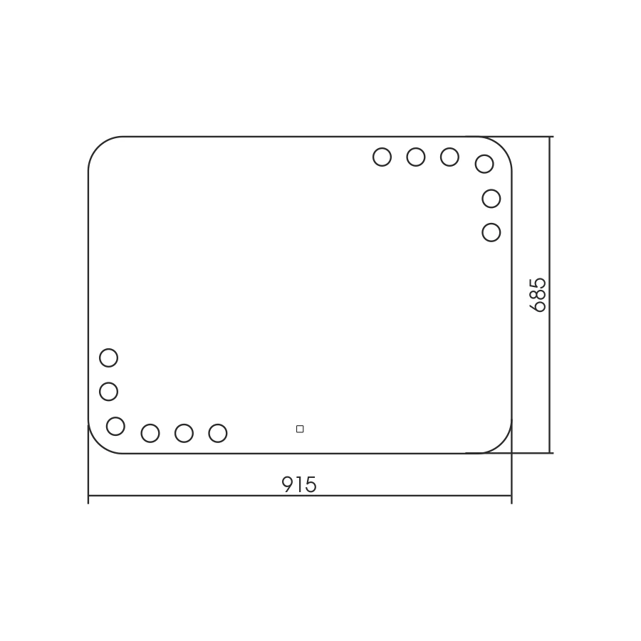 Зеркало Azario Эмбер c подсветкой и диммером сенсорный выключатель 12 ламп в комплекте LED-00002506 91.5х68.5 см