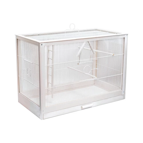 Клетка для птиц Дарэлл Ретро-кантри из дерева цвет белый малая 47,5х27х32 см