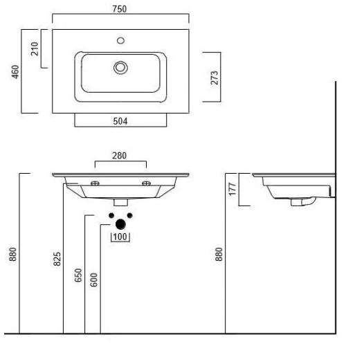 Раковина Kerama Marazzi Piano подвесная мебельная 75 белая глянцевая PI.wb.75