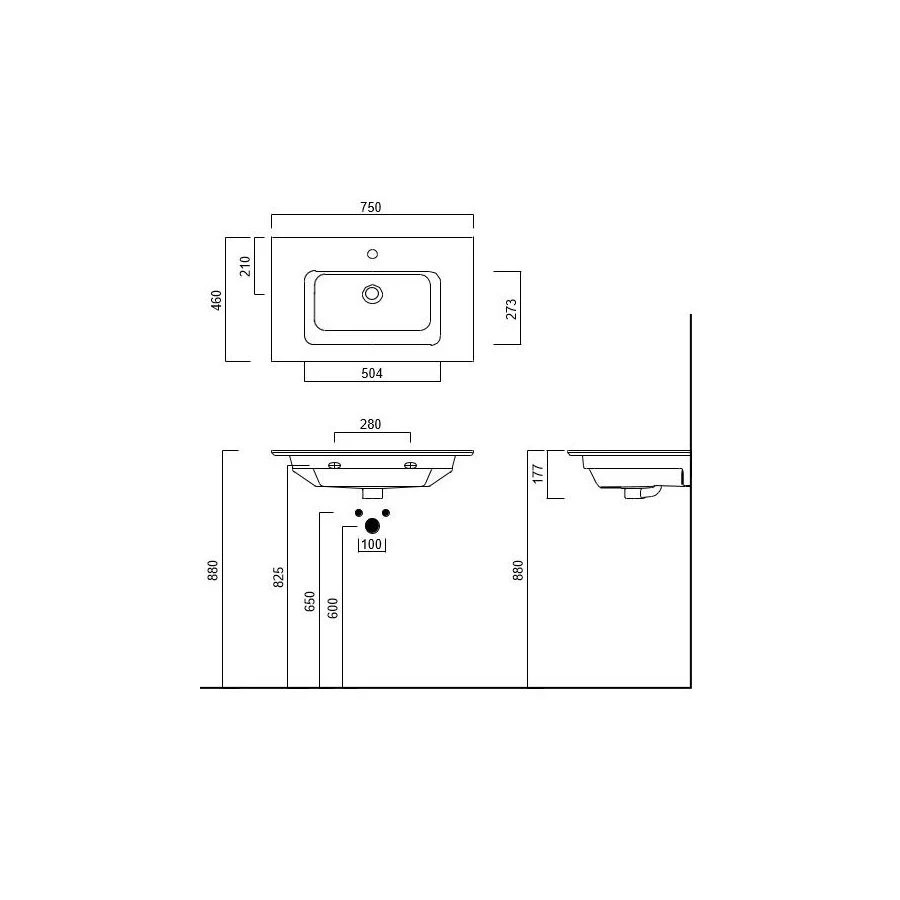 Раковина Kerama Marazzi Piano подвесная мебельная 75 белая глянцевая PI.wb.75