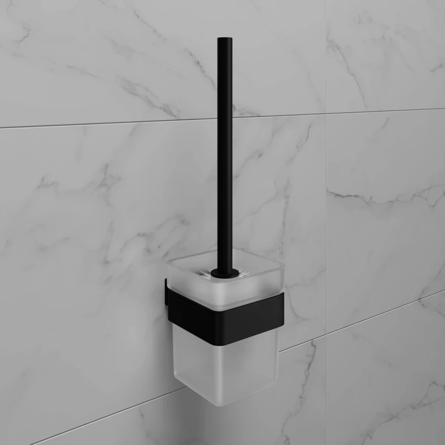 Ёршик для унитаза Lemark Smooth Line с держателем чёрный матовый 9762020